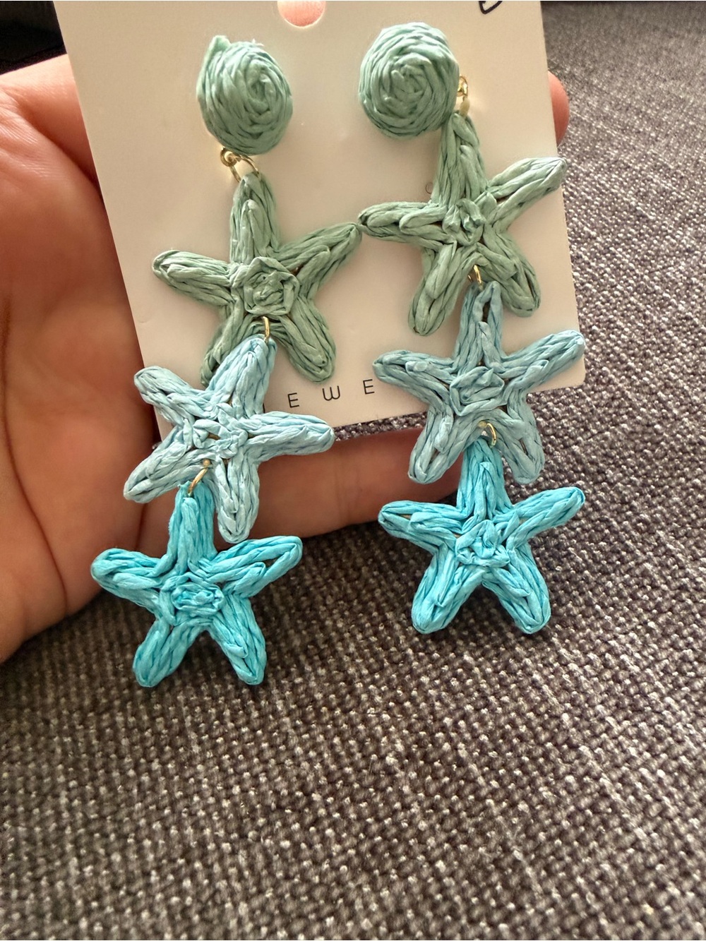 Handcrafted Aqua & Mint Starfish Drop Earrings - Women Jewelry